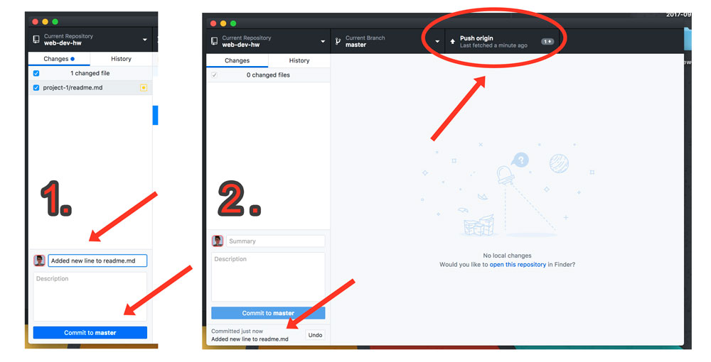 Image of Github Desktop App witing to Push