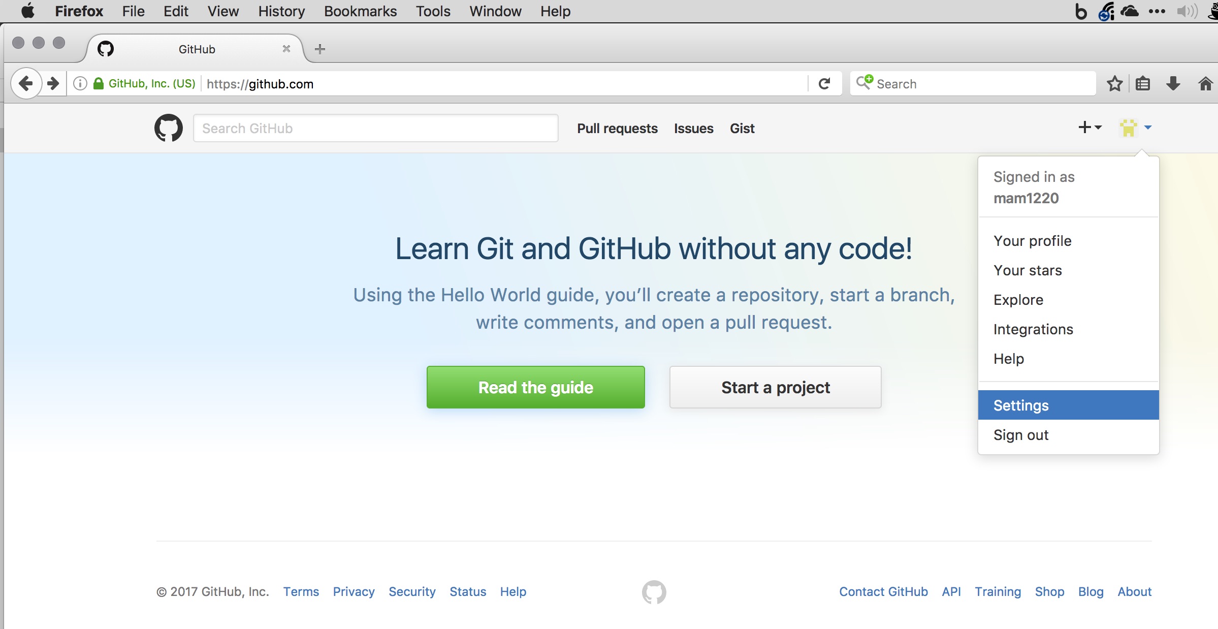 GitHub profile set-up